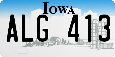 IA license plate ALG413