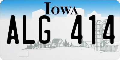 IA license plate ALG414