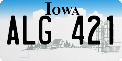 IA license plate ALG421
