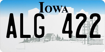 IA license plate ALG422