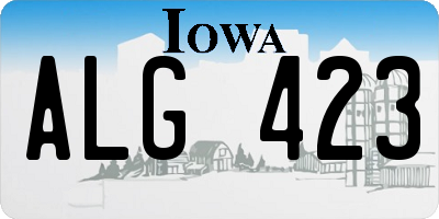 IA license plate ALG423