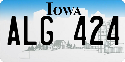 IA license plate ALG424