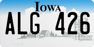 IA license plate ALG426