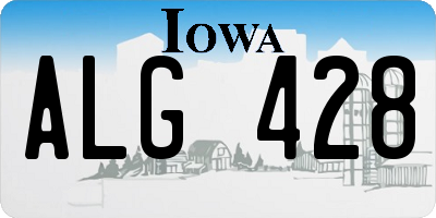 IA license plate ALG428