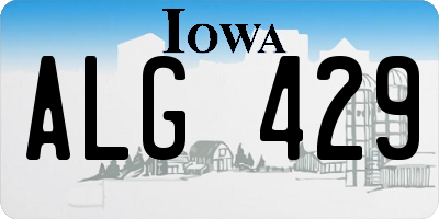 IA license plate ALG429