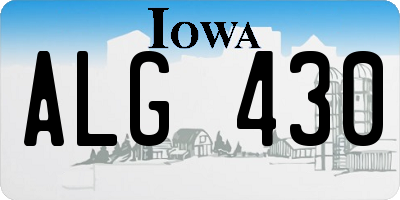 IA license plate ALG430