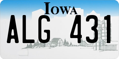 IA license plate ALG431