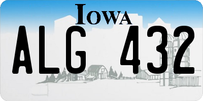 IA license plate ALG432