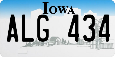 IA license plate ALG434
