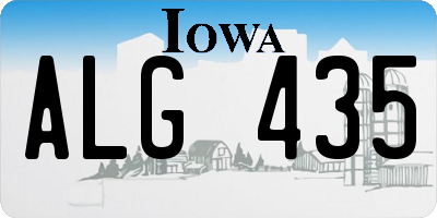 IA license plate ALG435