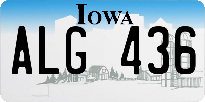 IA license plate ALG436