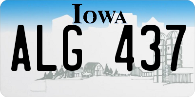 IA license plate ALG437