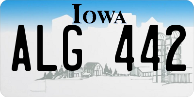 IA license plate ALG442