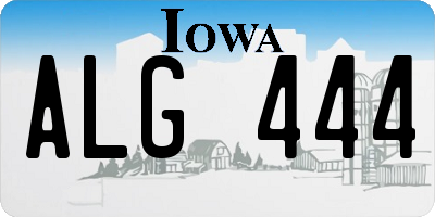 IA license plate ALG444