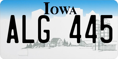 IA license plate ALG445