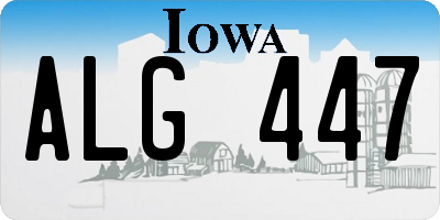 IA license plate ALG447