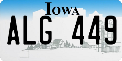 IA license plate ALG449
