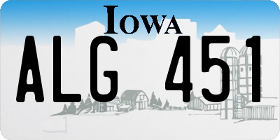 IA license plate ALG451