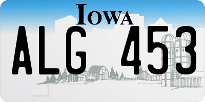 IA license plate ALG453