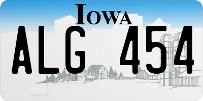IA license plate ALG454
