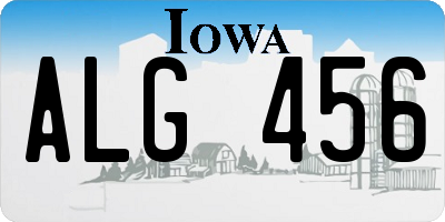 IA license plate ALG456