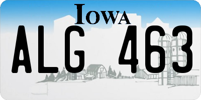IA license plate ALG463