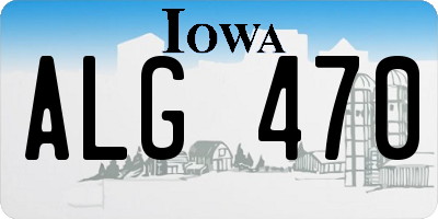 IA license plate ALG470