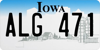IA license plate ALG471