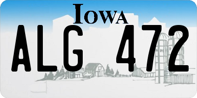IA license plate ALG472