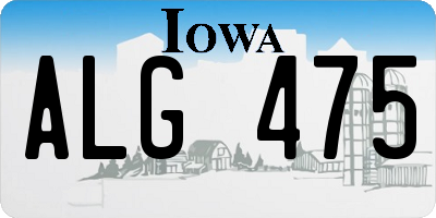 IA license plate ALG475