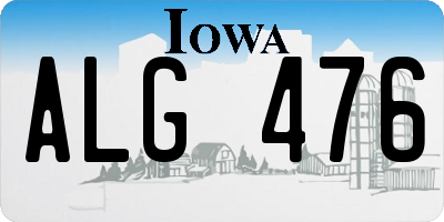 IA license plate ALG476