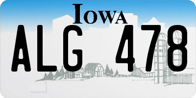 IA license plate ALG478