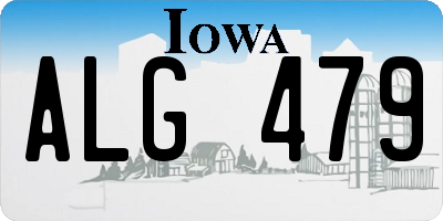 IA license plate ALG479
