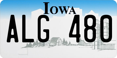 IA license plate ALG480