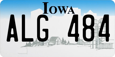 IA license plate ALG484