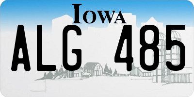 IA license plate ALG485