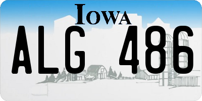 IA license plate ALG486