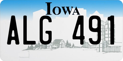 IA license plate ALG491