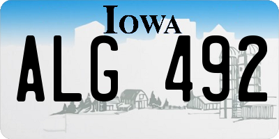 IA license plate ALG492