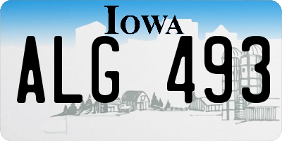 IA license plate ALG493