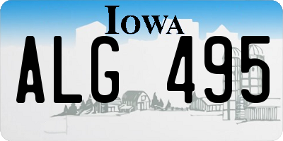 IA license plate ALG495