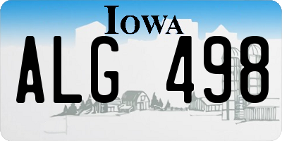 IA license plate ALG498