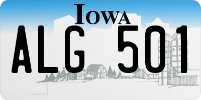 IA license plate ALG501