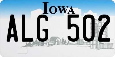 IA license plate ALG502
