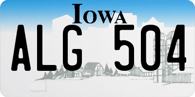IA license plate ALG504
