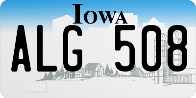 IA license plate ALG508