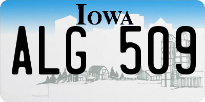 IA license plate ALG509