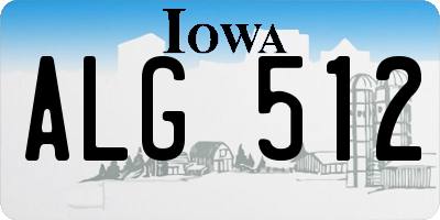 IA license plate ALG512