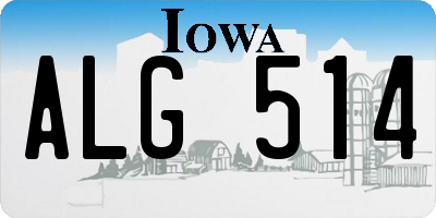 IA license plate ALG514