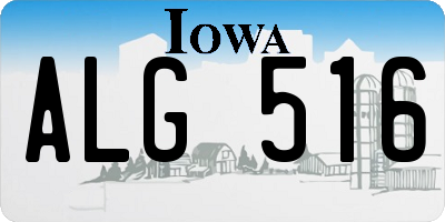 IA license plate ALG516